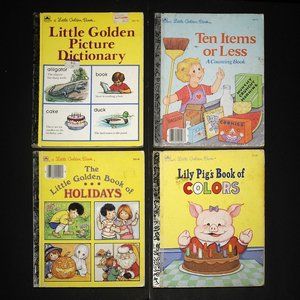 VTG Little Golden Books Lot of 4 Learning &Teaching Counting Colors Holidays 80s